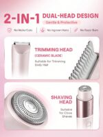 موزن بیکینی شیگلم مدل SHEGLAM Electric Bikini Trimmer با تیغه ضد حساسیت برای اصلاح ایمن و راحت - Image 3