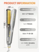 اتو مو شانه دار شیگلم مدل SHEGLAM Glide Straightener با شانه سرامیکی برای صاف کردن سریع و طبیعی - Image 4