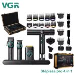 ست اصلاح وی جی آر VGR Stepless Pro 4 in 1 مجموعه کامل اصلاح و خشک کردن مو در یک ست حرفه‌ای و شیک - Image 2
