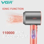 سشوار حرفه‌ای وی جی آر VGR V-440 موتور BLDC با سرعت 110000 دور در دقیقه برای خشک کردن فوق سریع مو - Image 2